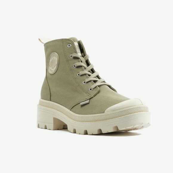 Palladium - Free People - Women’s ‘Pallabase Twill’ Boots - Dune - Picture 5 of 10